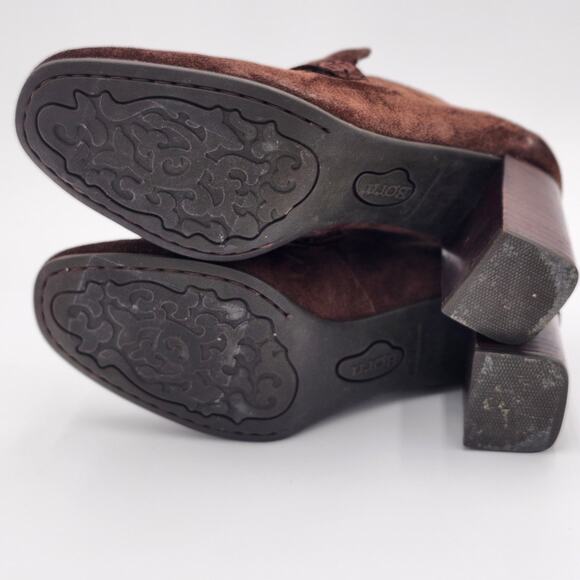 Born Tyndall Penny Loafer Womens Suede Heel Brown Size 7.5 S0042 - Picture 6 of 8